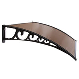 Instahut Window Door Awning 1mx2.4m Brown Hollow Sheet Plastic Frame - Side View