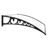 Instahut Window Door Awning 1mx3m Transparent - Top-Down View