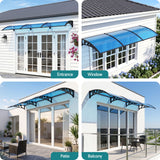 Instahut Window Door Awning 1mx3m Blue - Top-Down View