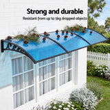 Instahut Window Door Awning 1mx3m Blue - 45-Degree Angle