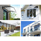 Instahut Window Door Awning 1mx6m Transparent Plastic Frame