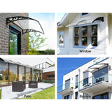 Instahut Window Door Awning 1mx6m Transparent Plastic Frame - Top-Down View