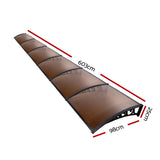 Instahut Window Door Awning 1mx6m - Brown - Front View