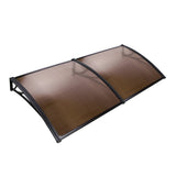Instahut Window Door Awning Canopy 1mx2m Brown Sheet Black Plastic Frame - Low Angle