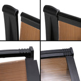 Instahut Window Door Awning Canopy 1mx2m Brown Sheet Black Plastic Frame - 45-Degree Angle