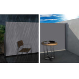 Set of 2 Instahut Side Awning Sun Shade Outdoor Blinds Retractable Screen 1.8X3M GR - 45-Degree Angle
