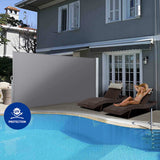 Set of 2 Instahut Side Awning Sun Shade Outdoor Blinds Retractable Screen 1.8X3M GR - Rear View