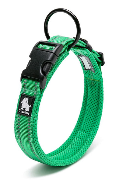True Love Heavy Duty Reflective Dog Collar - Green, XS-1962324885644644352
