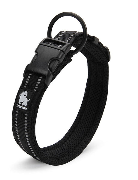 True Love Heavy Duty Reflective Dog Collar - Black, 2XL-1962324875301490688