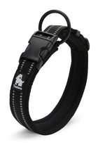 True Love Heavy Duty Reflective Dog Collar - Black, L - Front View