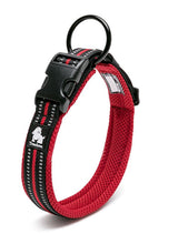 True Love Heavy Duty Reflective Dog Collar - Red, M - Front View