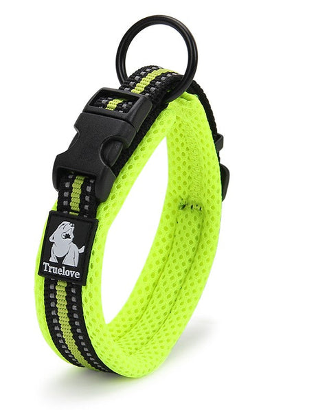 True Love Heavy Duty Reflective Dog Collar - Yellow, XS-1962324877625135104