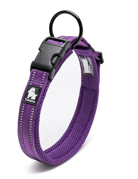 True Love Heavy Duty Reflective Dog Collar - Purple, S-1962324888509353984