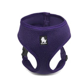Dog Harness with Steel D Ring - Purple, L - Front View