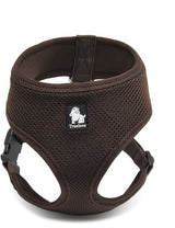 Dog Harness with Steel D Ring - Brown, XS - Front View