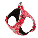 True Love Floral Doggy Harness - Red, L - Top-Down View