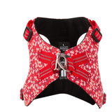 True Love Floral Doggy Harness - Red, S - Front View