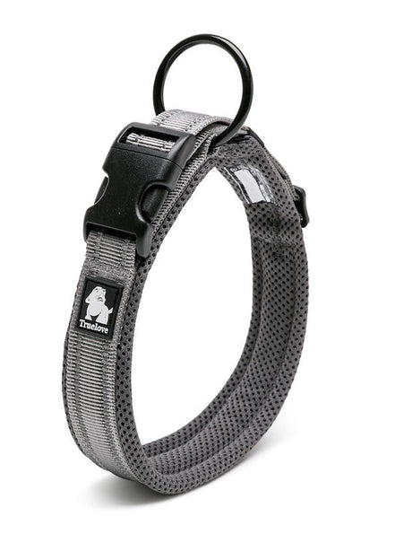True Love Heavy Duty Reflective Dog Collar - Grey, XS-1962324884302467072