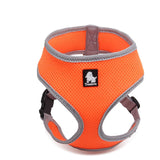Dog Harness with Steel D Ring - Orange, M - Front View