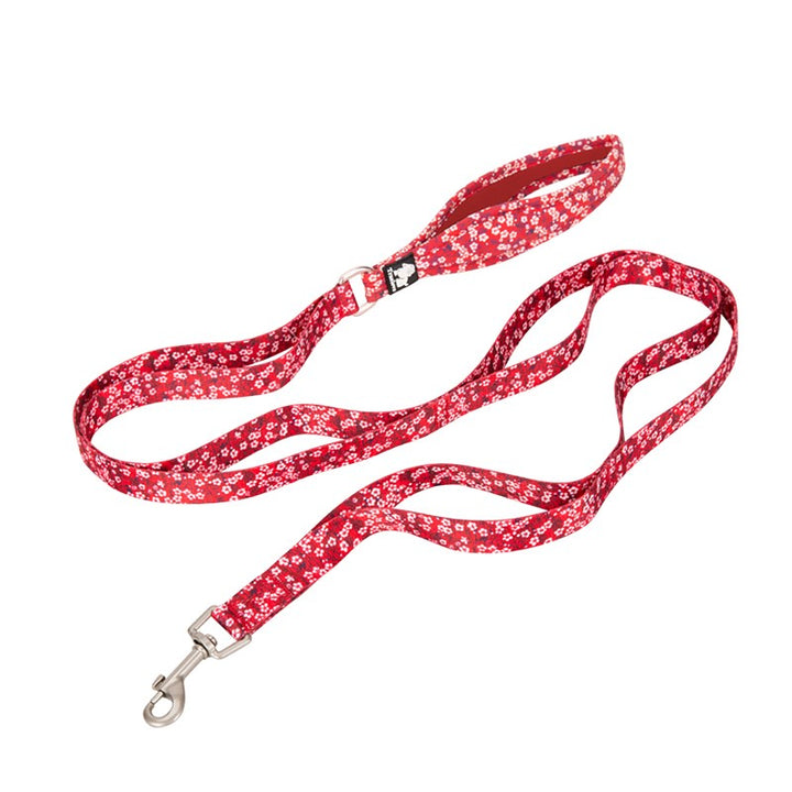 True Love Floral Multi Handle Dog Lead - Red, S-1962324893563490304