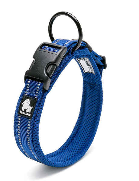 True Love Heavy Duty Reflective Dog Collar - Blue, M-1962324883190976512