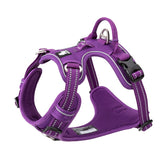 True Love No Pull Explosion Proof Dog Harness - Purple, XS - Front View