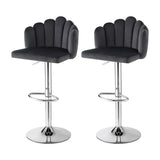 Artiss Bar Stool X2 Kitchen Dining Counter Gaslift Chair Adjustable Velvet Grey