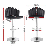 Artiss Bar Stool X2 Kitchen Dining Counter Gaslift Chair Adjustable Velvet Grey - Front View