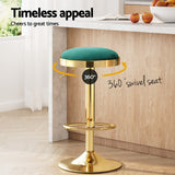4x Artiss Bar Stools Kitchen Dining Chairs Velvet Padded Stool Green - Top-Down View