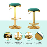 4x Artiss Bar Stools Kitchen Dining Chairs Velvet Padded Stool Green - Rear View