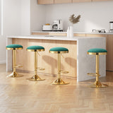 4x Artiss Bar Stools Kitchen Dining Chairs Velvet Padded Stool Green - Close-Up Angle