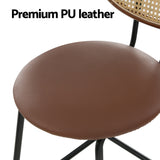Artiss 2x Bar Stools PU Leather Stools Brown - Top-Down View