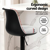 Artiss 2x Bar Stools Kitchen Swivel Gas Lift Counter Dining Chair Curved Black - 45-Degree Angle