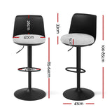Artiss 4x Bar Stools Kitchen Swivel Gas Lift Counter Dining Chair Curved Black - Front View