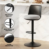 Artiss 4x Bar Stools Kitchen Swivel Gas Lift Counter Dining Chair Curved Black - Rear View