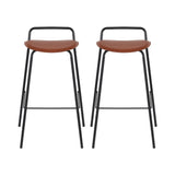 2x Artiss Bar Stools Kitchen Counter Stools Metal Brown - Side View