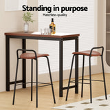 2x Artiss Bar Stools Kitchen Counter Stools Metal Brown - 45-Degree Angle