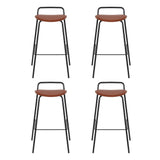4x Artiss Bar Stools Kitchen Counter Dining Chair Metal Brown - Side View
