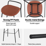 4x Artiss Bar Stools Kitchen Counter Dining Chair Metal Brown - Rear View