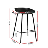 Artiss 4x Bar Stools Kitchen Counter Stools Metal - Front View