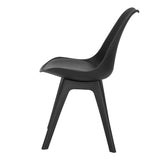 Artiss Dining Chairs Set of 4 Leather Plastic DSW Replica Black - Side View