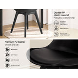 Artiss Dining Chairs Set of 4 Leather Plastic DSW Replica Black - 45-Degree Angle