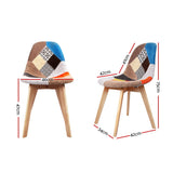 Artiss Dining Chairs Set of 4 Fabric Retro Replica DSW - Front View