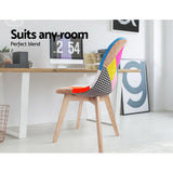 Artiss Dining Chairs Set of 4 Fabric Retro Replica DSW - 45-Degree Angle