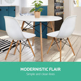 Artiss Dining Table Round White 4 Seater 100CM - Rear View