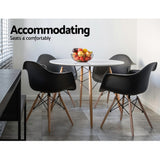Artiss Dining Table Round White 4 Seater 90CM - Top-Down View