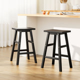 Artiss Bar Stools Kitchen Counter Stools Wooden Chairs Black x2 - Low Angle