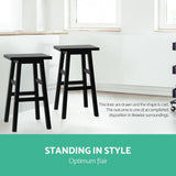 Artiss Bar Stools Kitchen Counter Stools Wooden Chairs Black x2 - 45-Degree Angle