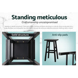 Artiss Bar Stools Kitchen Counter Stools Wooden Chairs Black x2 - Rear View
