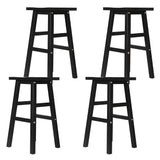 Artiss Bar Stools Kitchen Counter Stools Wooden Chairs Black x4 - Side View